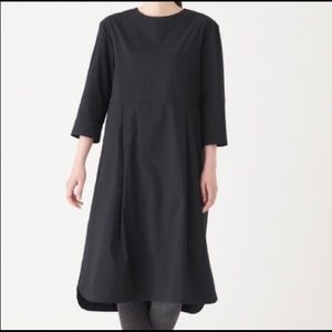 Muji Size M organic cotton black dress